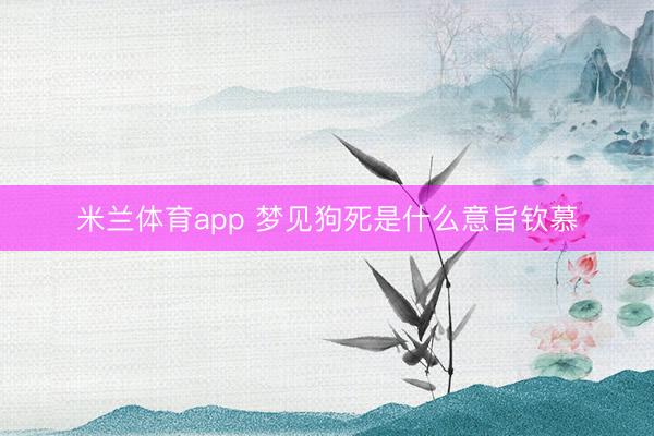 米兰体育app 梦见狗死是什么意旨钦慕