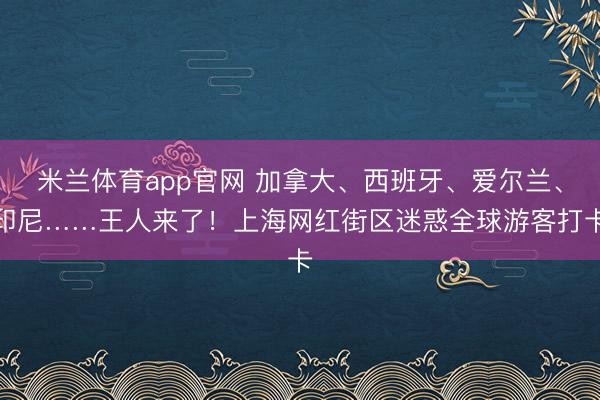 米兰体育app官网 加拿大、西班牙、爱尔兰、印尼……王人来了!上海网红街区迷惑全球游客打卡